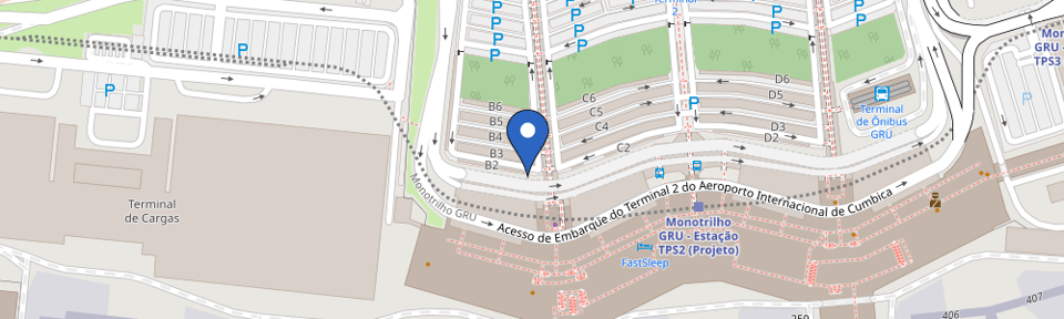 Mapa da estação Terminal 2 Beep Beep Estacionamento Premium. Rua B4