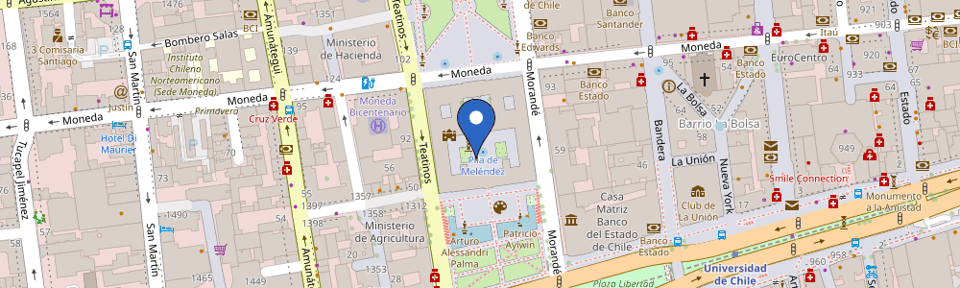 Mapa da estação La Moneda Palace