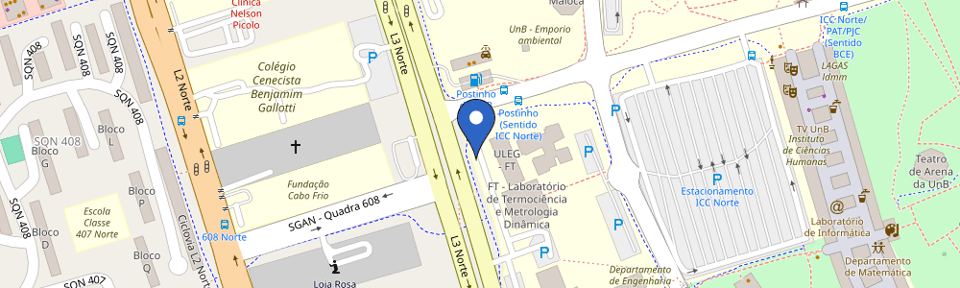 Mapa da estação UNB Laboratório De Termociência E Metrologia Dinâmica