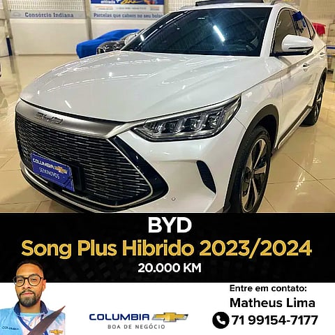 Foto de um byd song plus hibrido 2024 concessionaria chevrolet columbia iguatemi.