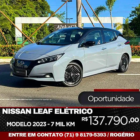 Foto de um nissan leaf tekna elétrico - rogério.