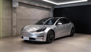 Foto de um tesla model 3 performance 2021.