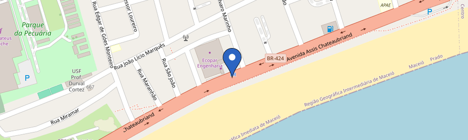 Mapa da estação BR Super Carga - Posto Comendador Praia - 40kW - Maceió