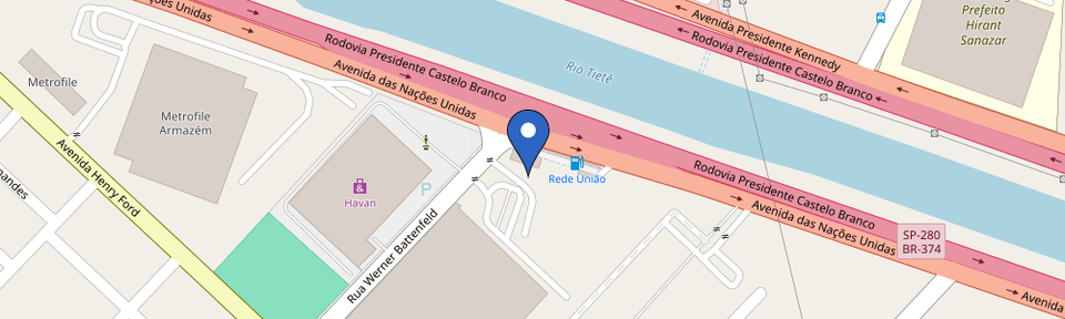 Mapa da estação Posto BR Nações Unidas