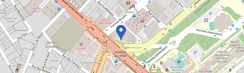 Mapa da estação Shopping 3 Américas