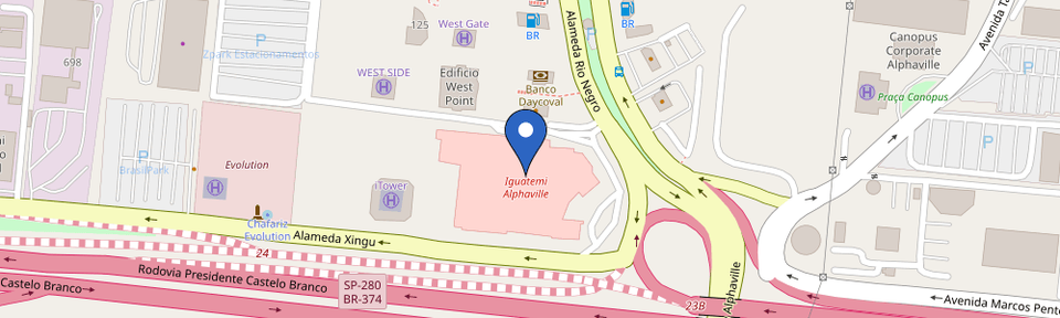 Mapa da estação Shopping Iguatemi Alphaville