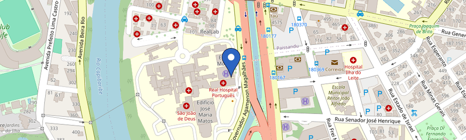 Mapa da estação Real Hospital Português