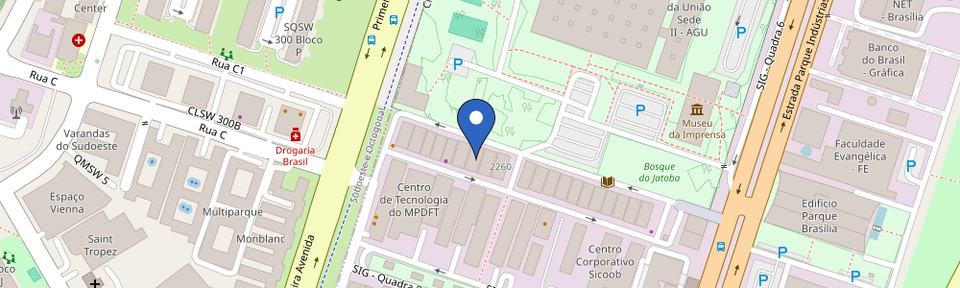 Mapa da estação Administração Sudoeste