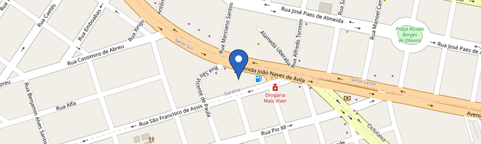 Mapa da estação Euroville BMW Uberlândia