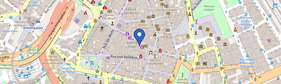 Mapa da estação Estacionamento da Rua Direita