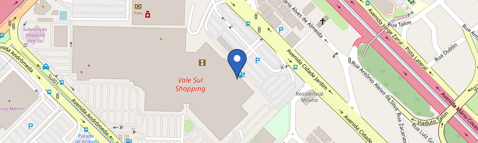 Mapa da estação Vale Sul Shopping SJC