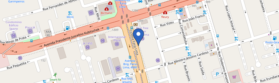 Mapa da estação Blue Tree Premium Faria Lima