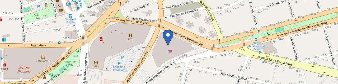 Mapa da estação Supermercado Muffato