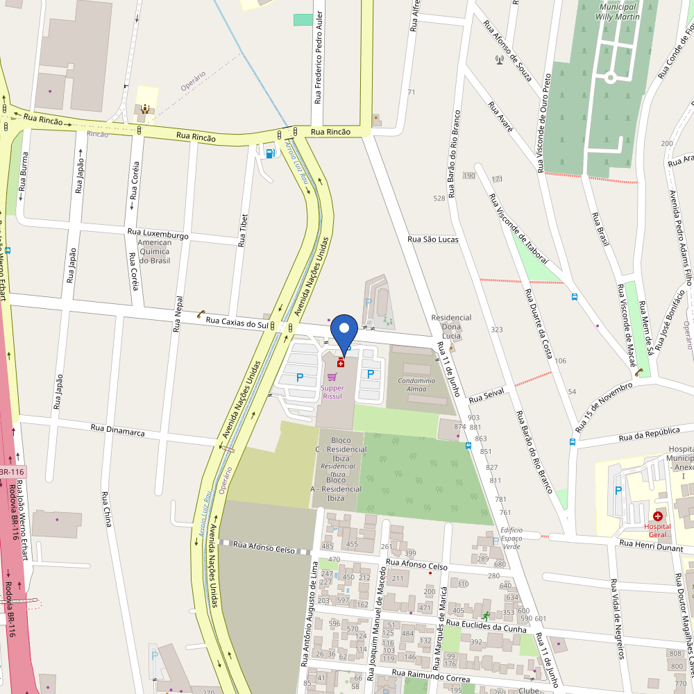 Mapa da estação Super Rissul