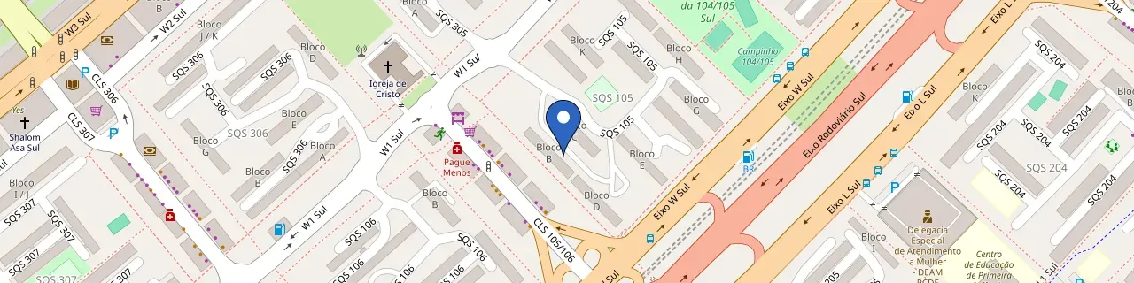 Mapa da estação Módulo Mobi - SQS 105 Bloco C