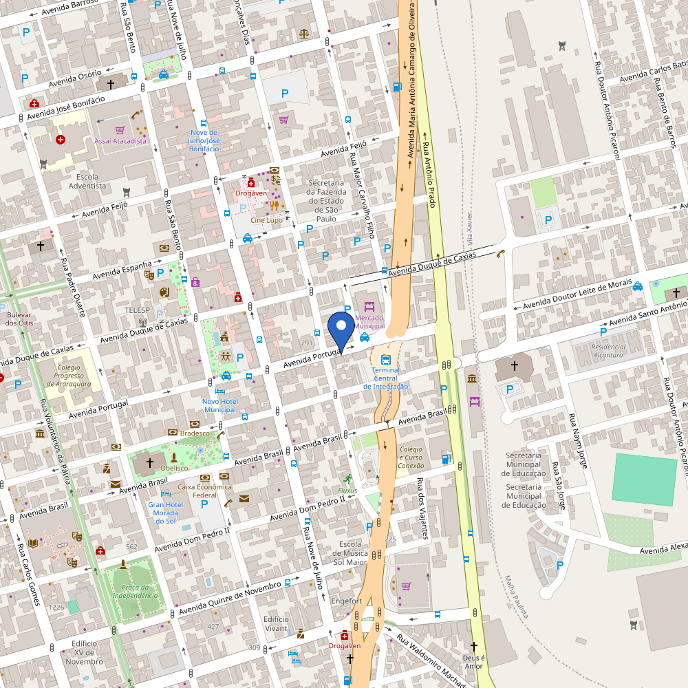 Mapa da estação Hotel Uirapuru Araraquara