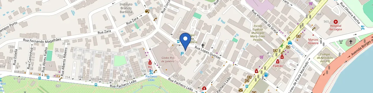 Mapa da estação Globo RJ