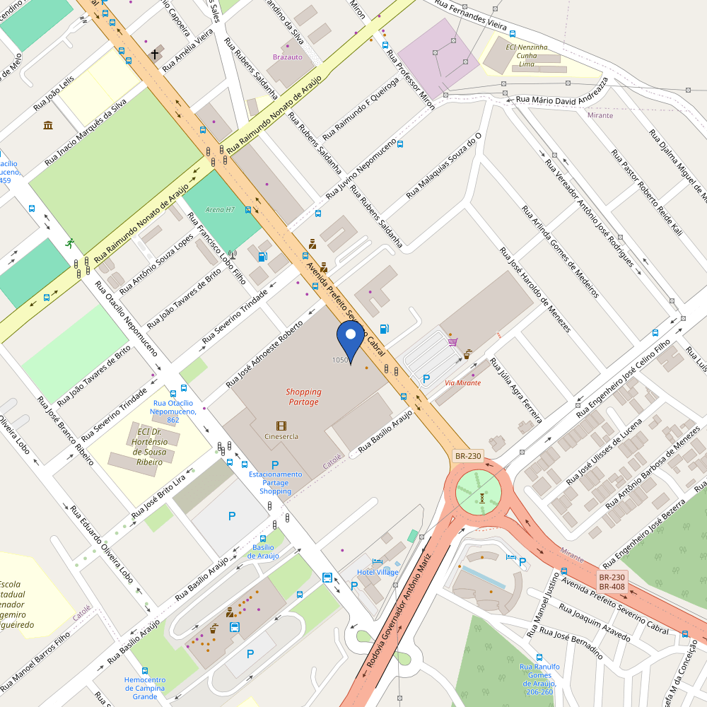 Mapa da estação BR SUPER CARGA - Partage Shopping E2 - 120 kW - Campina Grande