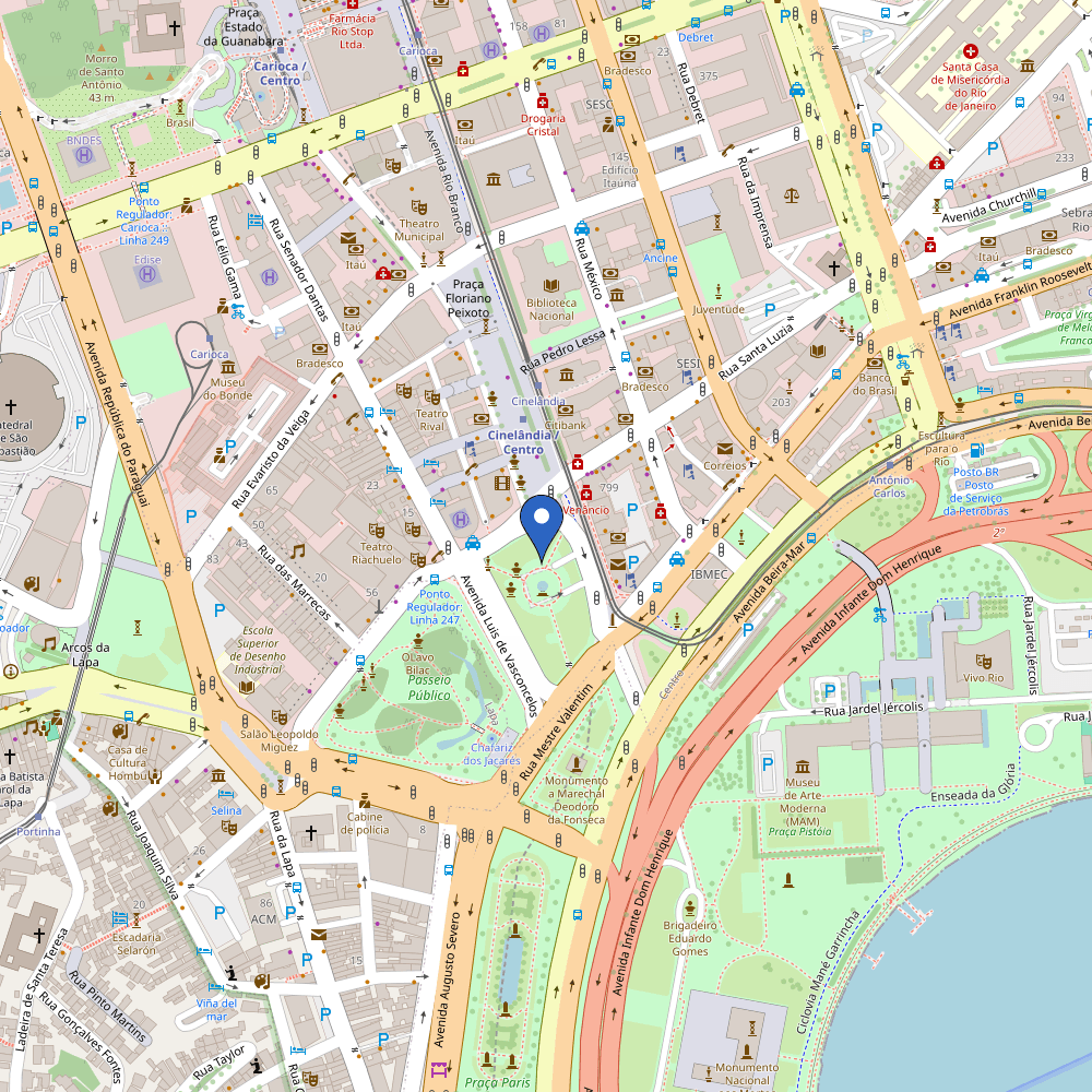 Mapa da estação Zletric | Estapar Cinelândia ULTRARRÁPIDOS