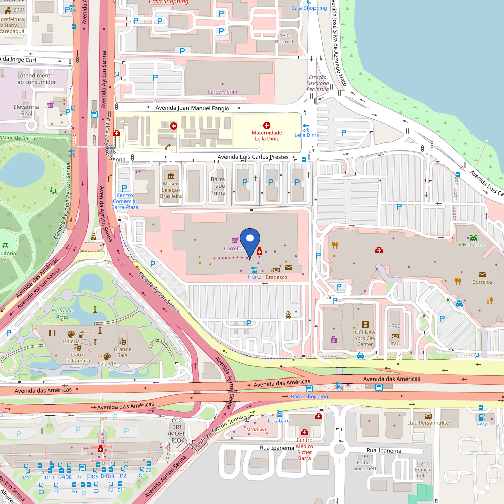 Mapa da estação Carrefour Hipermercado Rio Barra