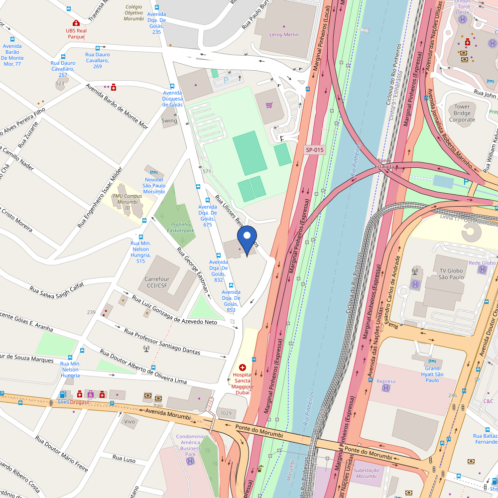 Mapa da estação Audi Center | Caraigá Morumbi