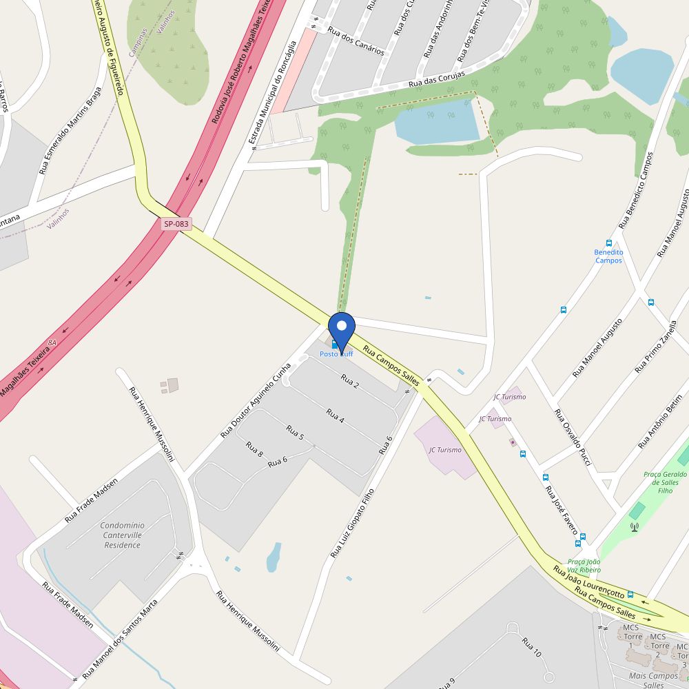 Mapa da estação Posto e conveniência campos salles de valinhos