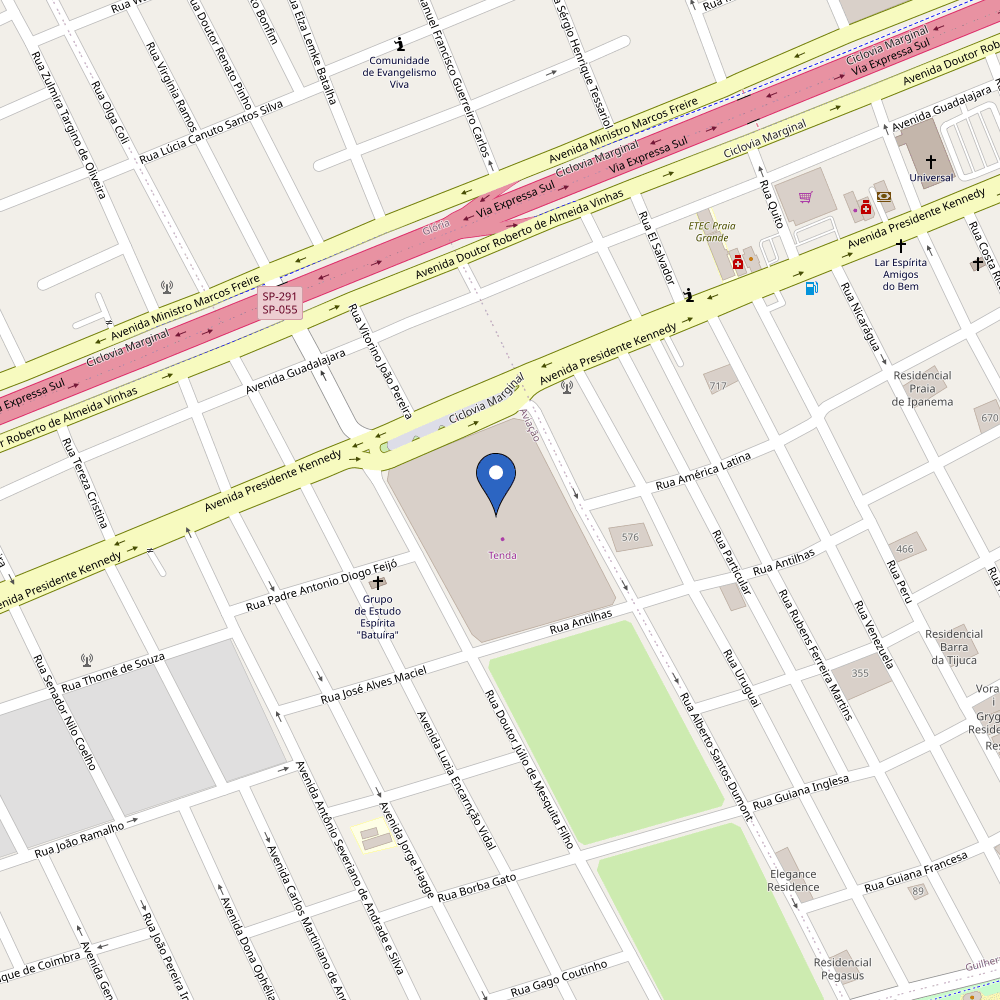 Mapa da estação Shopping Pátio Aviação