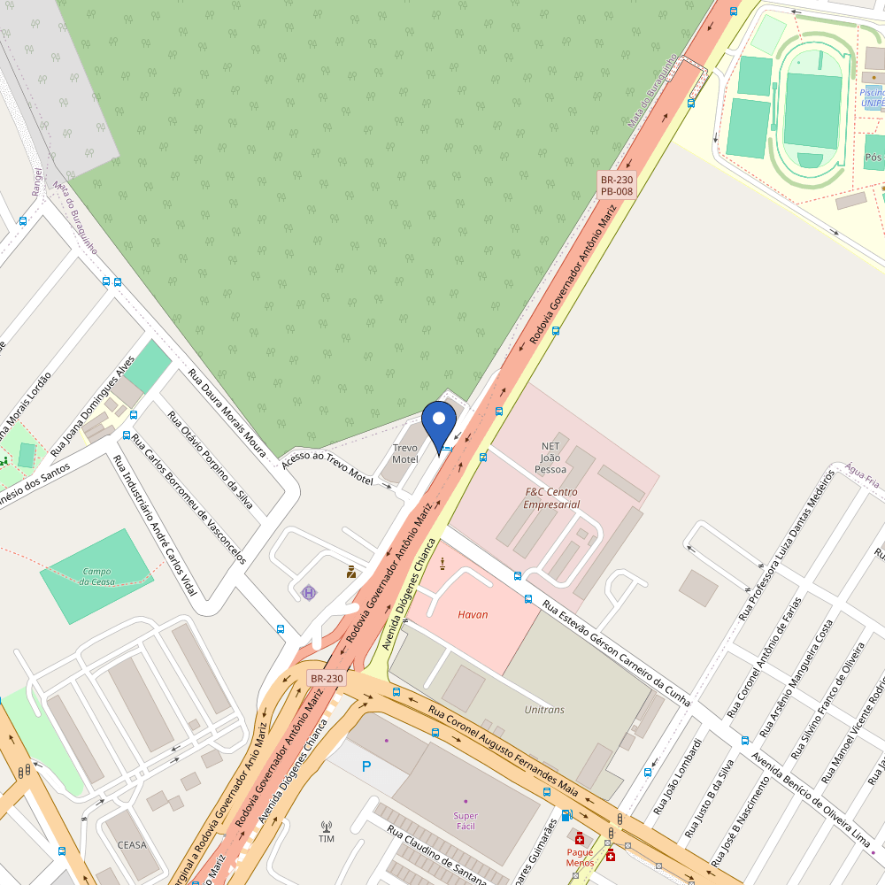 Mapa da estação Trevo Motel