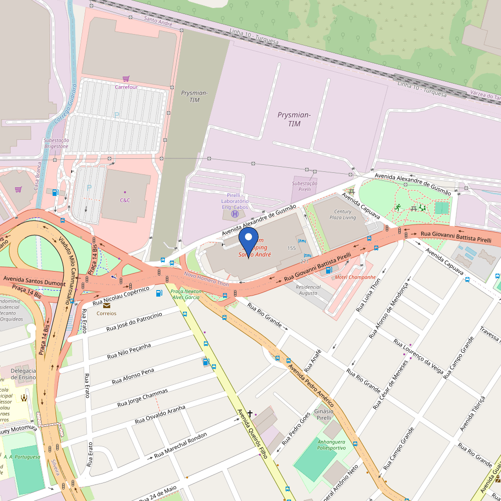 Mapa da estação Shopping Atrium Santo André