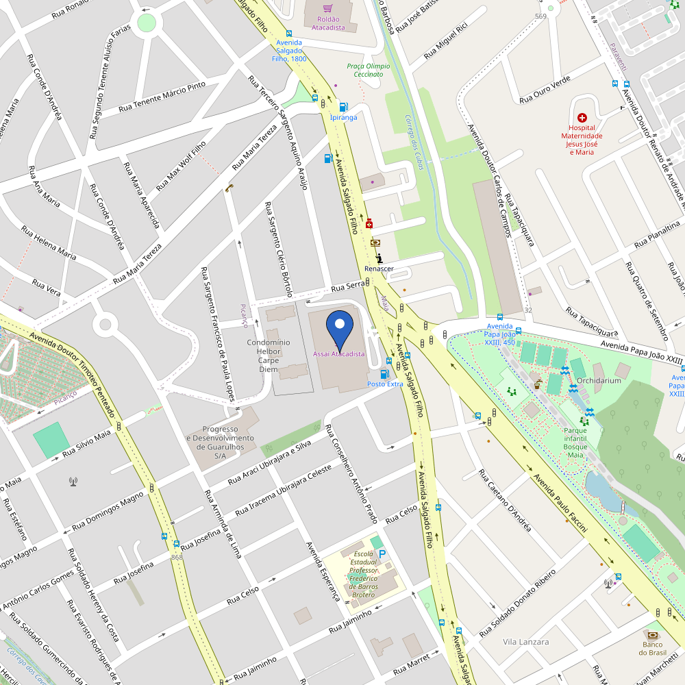 Mapa da estação Assaí Bosque Maia