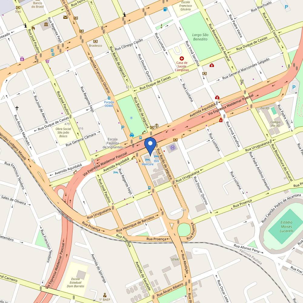 Mapa da estação Ibis Campinas