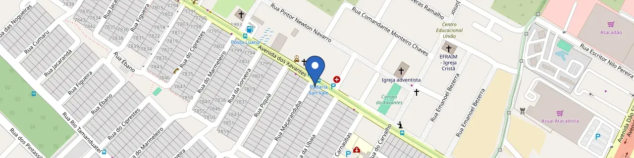 Mapa da estação Padaria Sanvalle