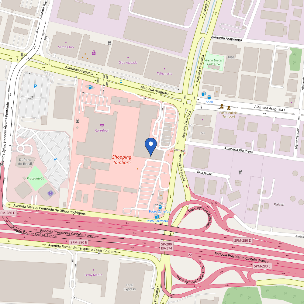 Mapa da estação Shopping Tamboré