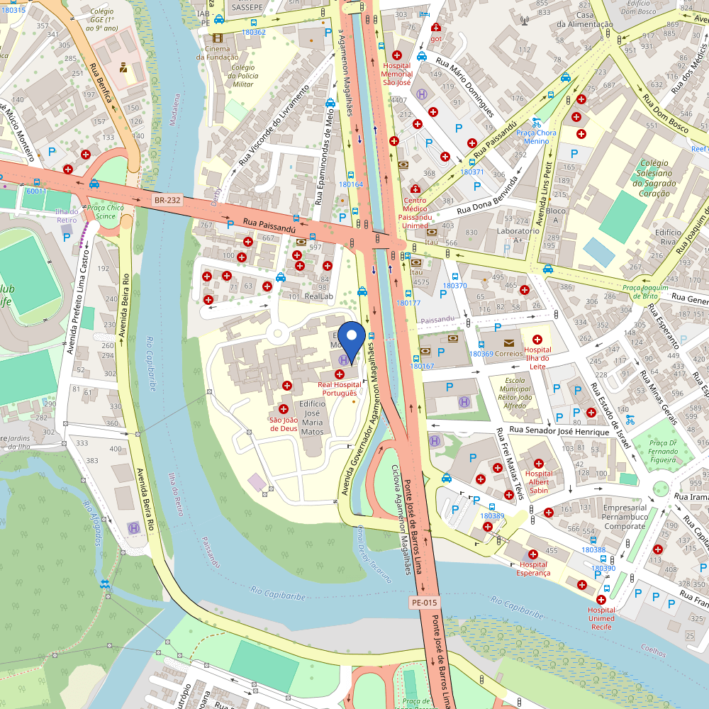 Mapa da estação Real Hospital Português