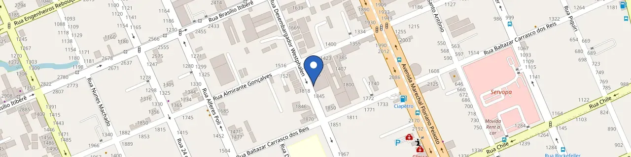 Mapa da estação Porsche Center Curitiba