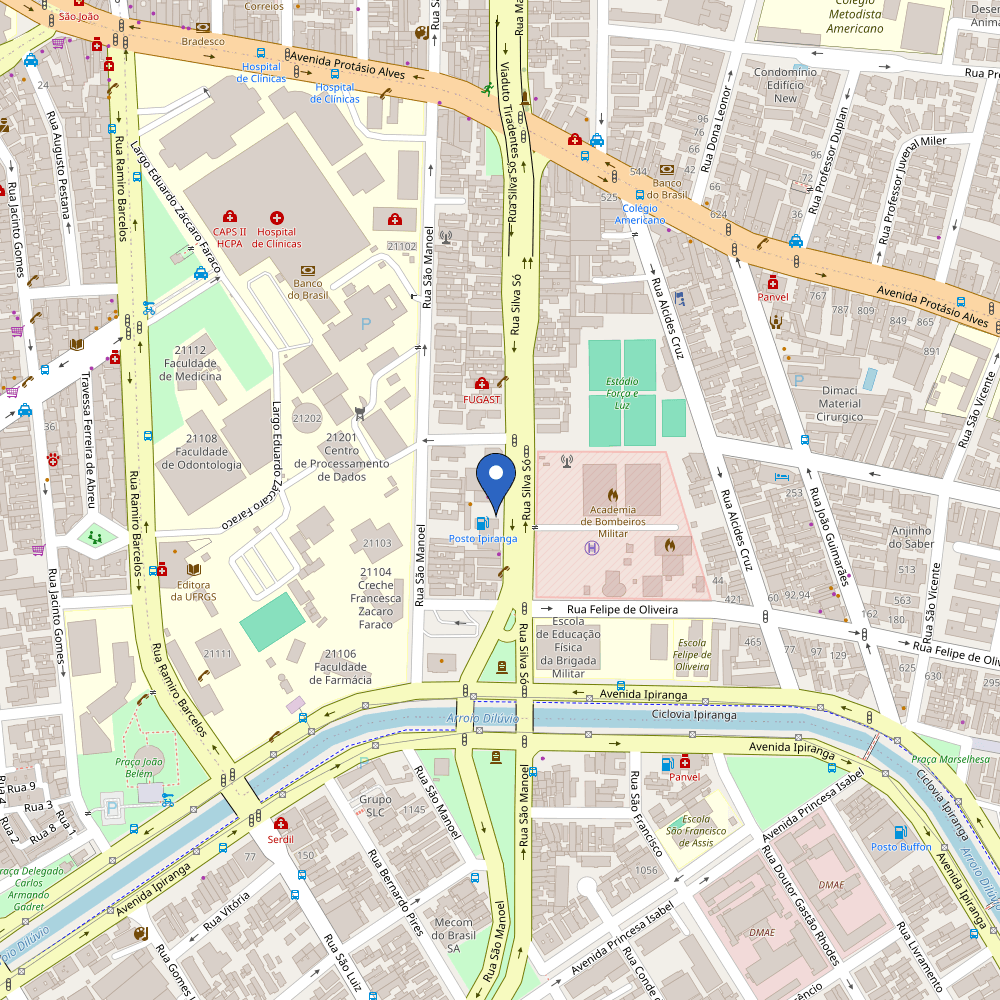 Mapa da estação Posto Mirela