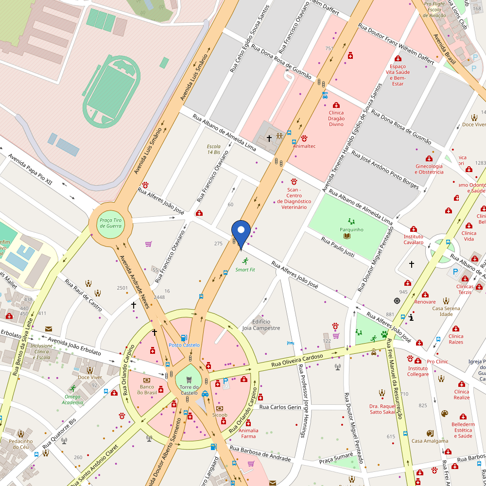 Mapa da estação Spot Pit Stop Loja Rose
