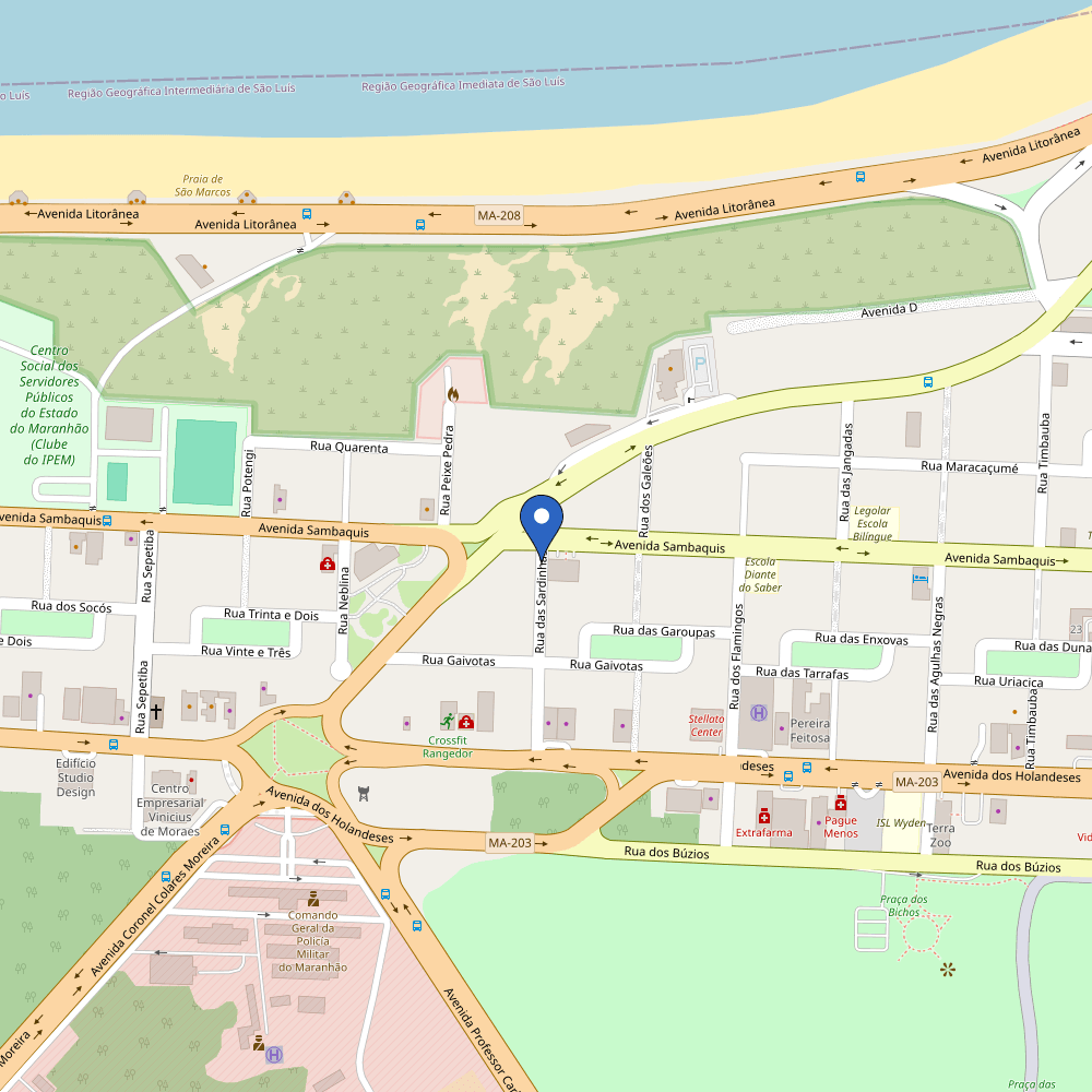 Mapa da estação Galeria São Luís