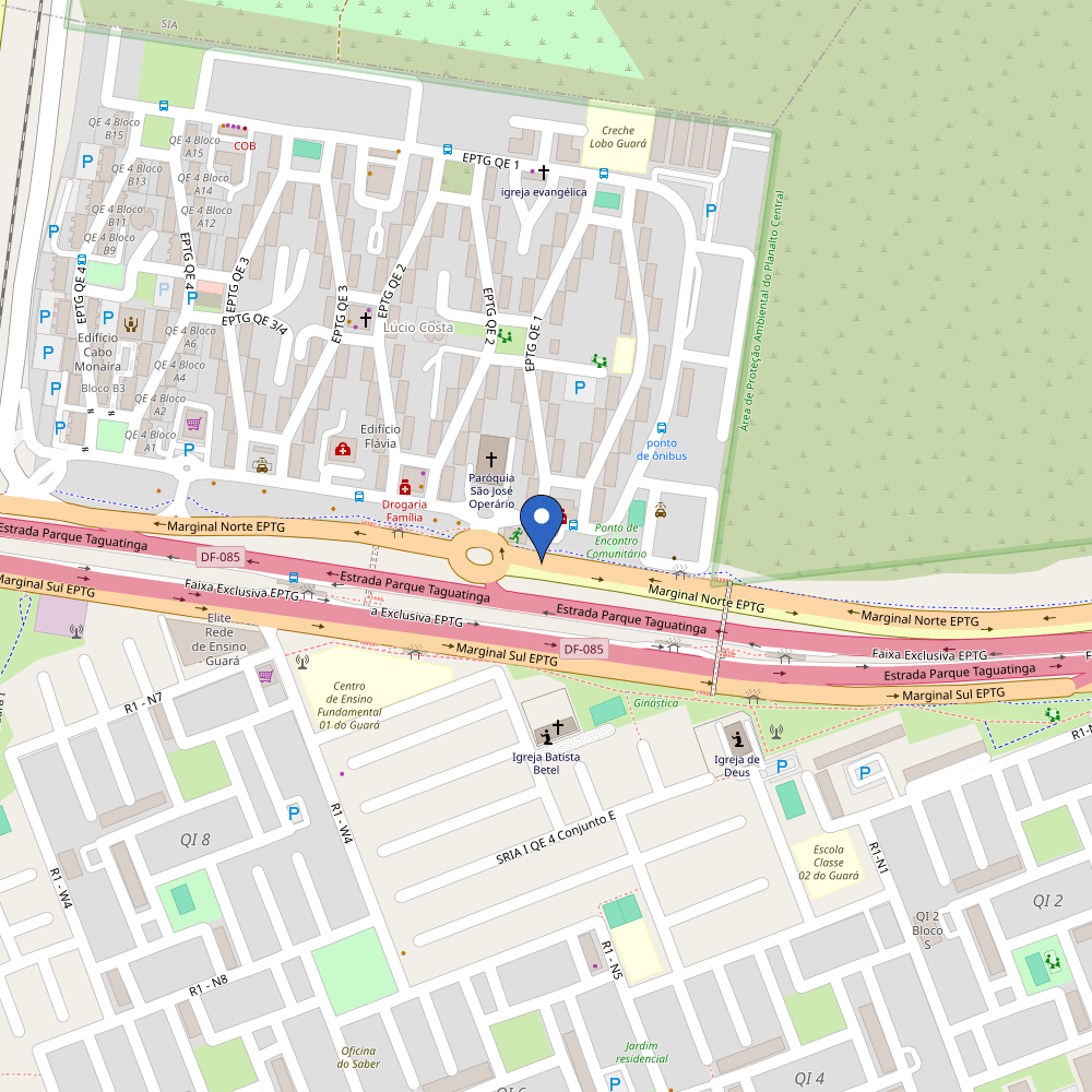 Mapa da estação Eletroposto Canaã Energy - 60kWh Blue fit Lúcio Costa