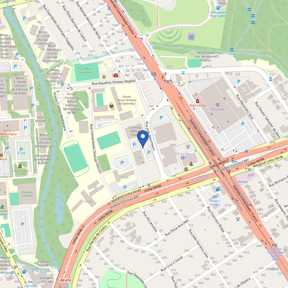 Mapa da estação Zletric - Curitiba Office Park