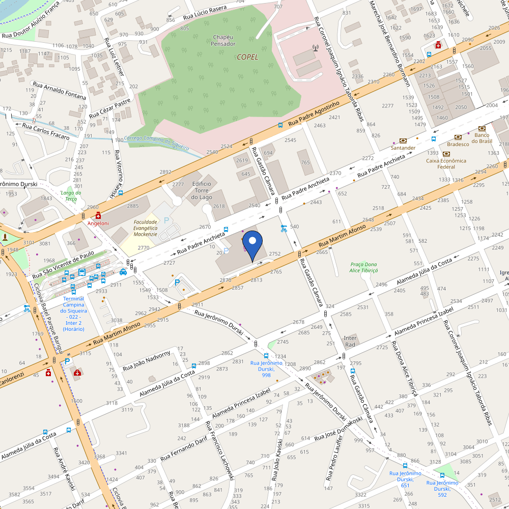 Mapa da estação Hiper Condor Champagnat