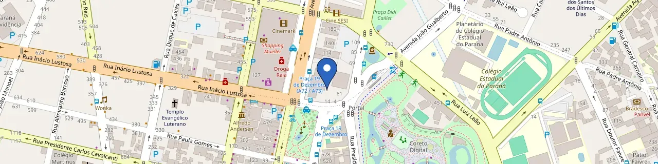 Mapa da estação City Centro Cívico