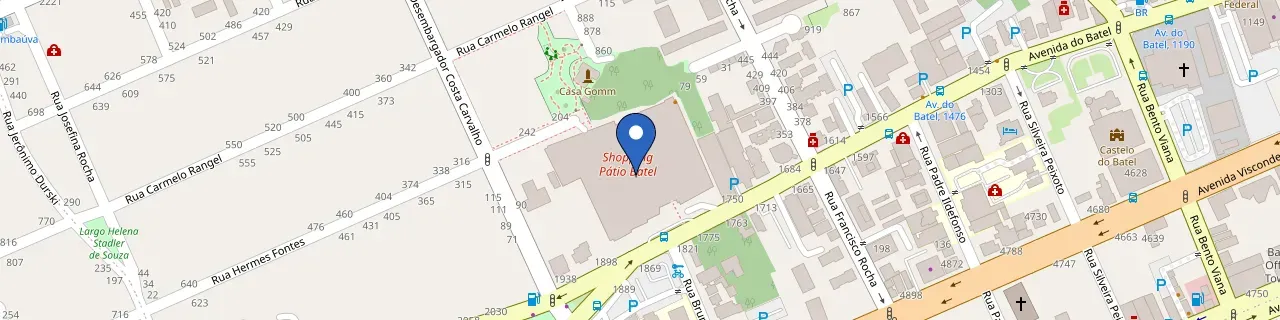 Mapa da estação Shopping Pátio Batel