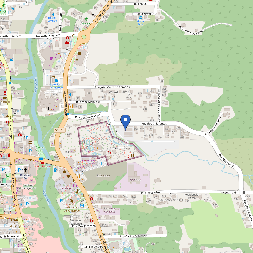 Mapa da estação Estacionamento ZOO Pomerode