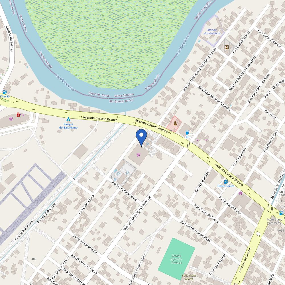 Mapa da estação Macromix Atacado Torres