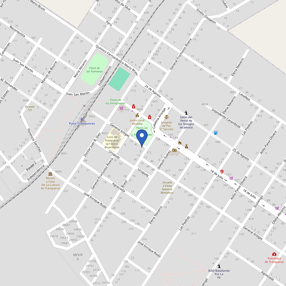 Mapa da estação Tranqueras - Plaza Los 33 Orientales