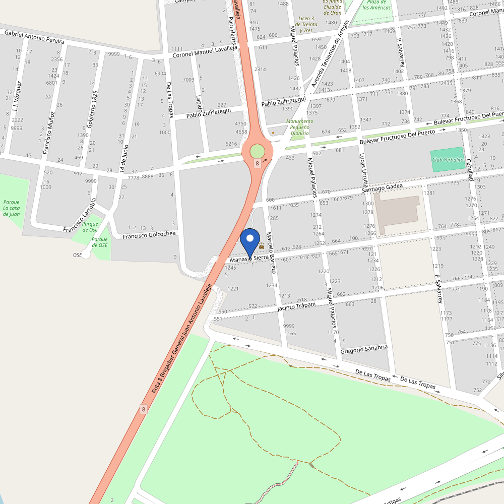 Mapa da estação Ancap Treinta Y Tres