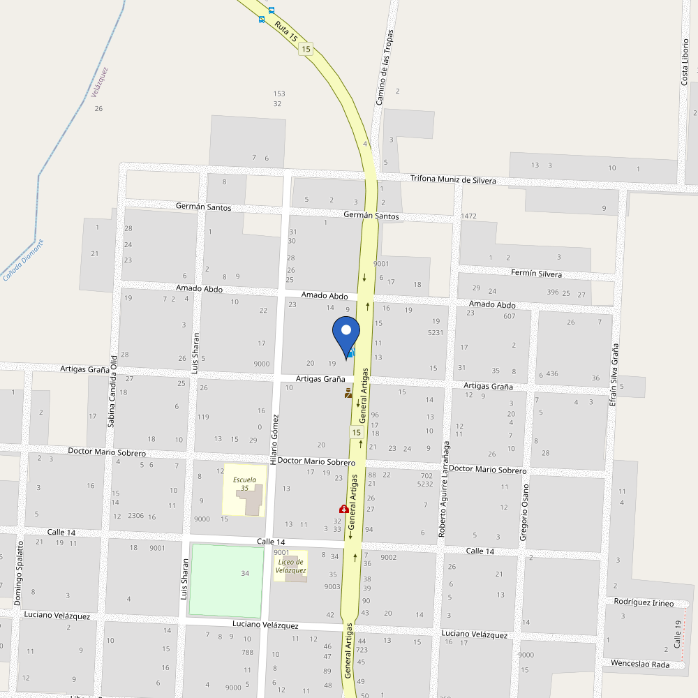 Mapa da estação ANCAP Velazquez
