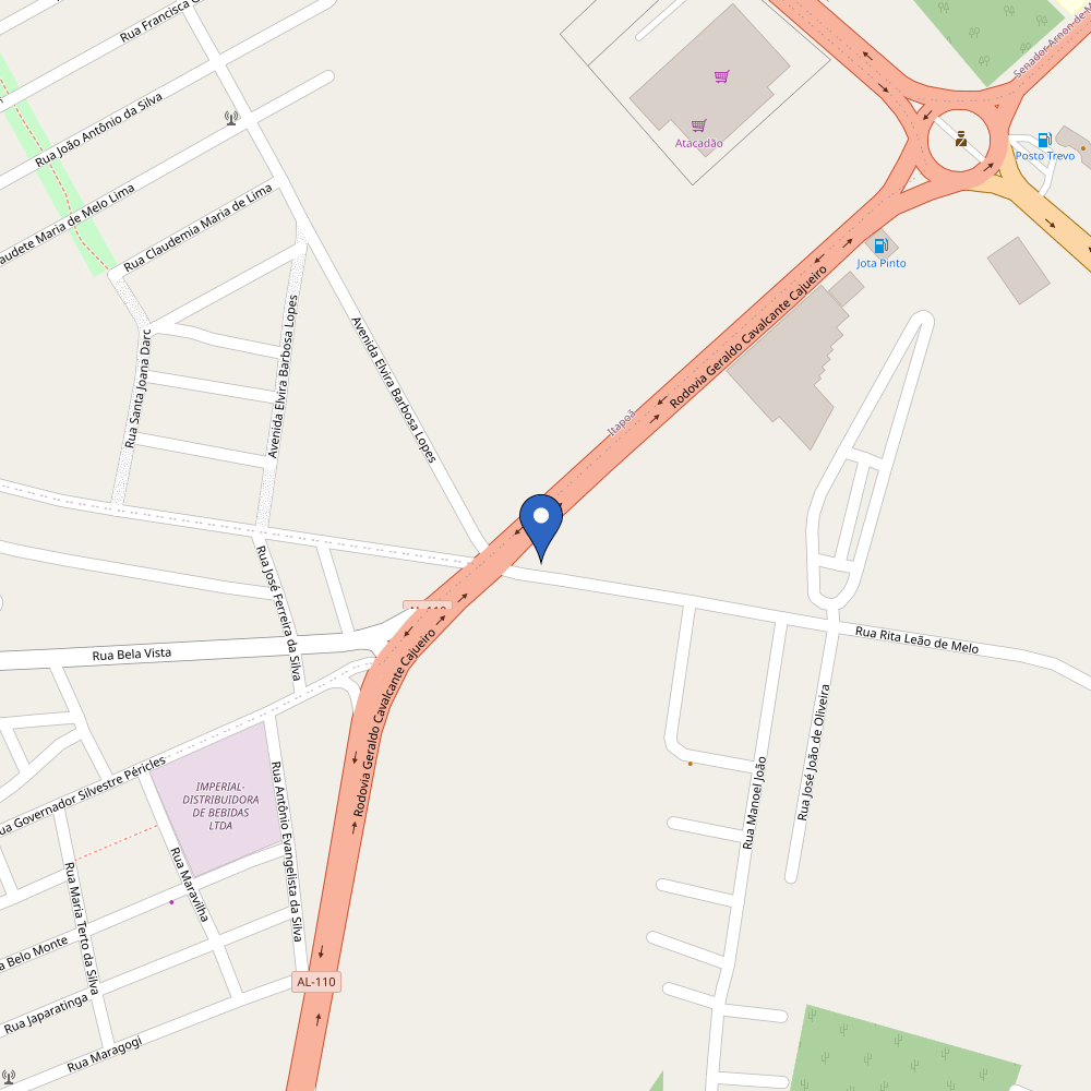 Mapa da estação posto jota Pinto