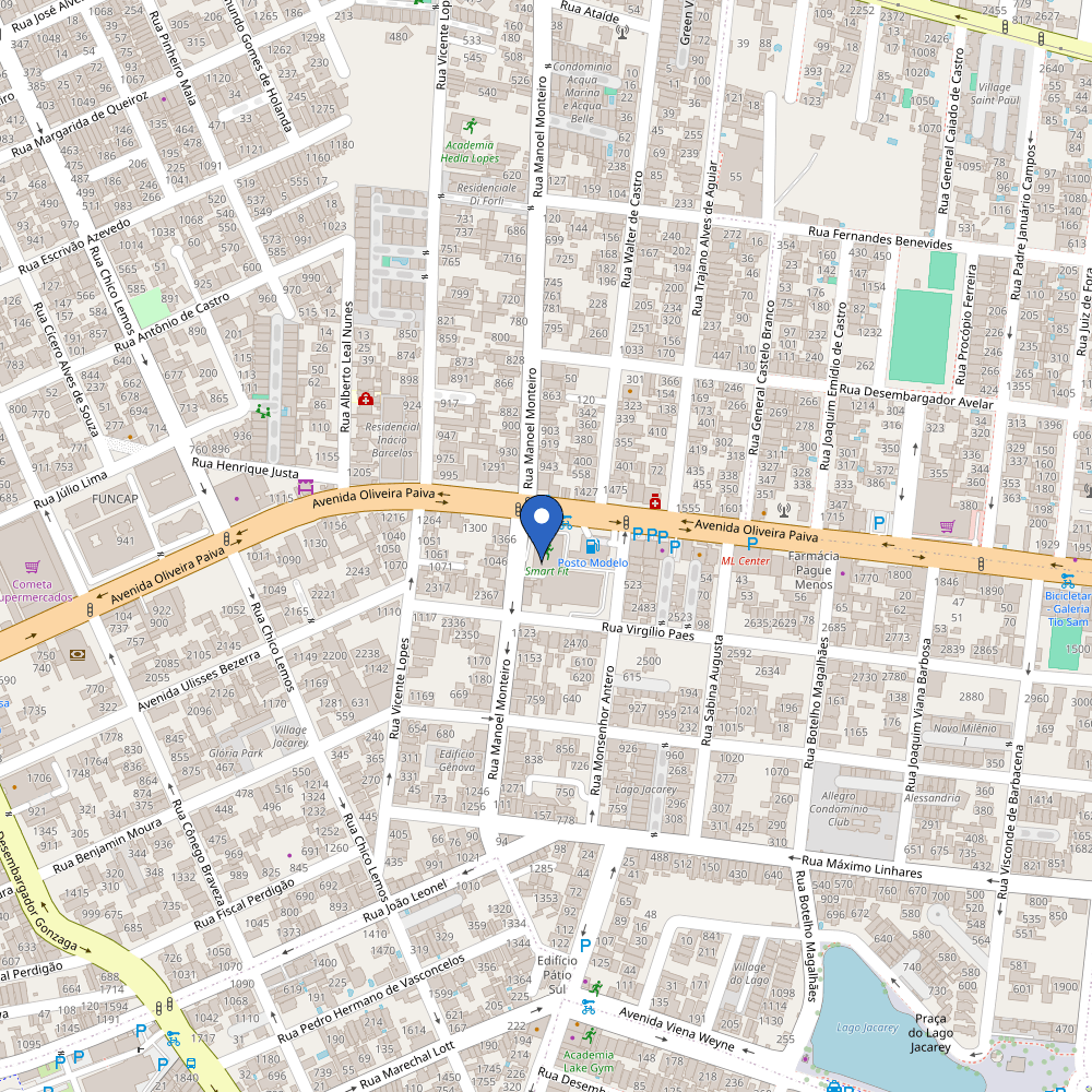 Mapa da estação BR Super Carga - Pátio Oliveira Paiva - 60kW - Fortaleza